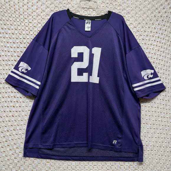 Russell Athletic Tops - Kansas State Wildcats Jersey Mens 2XL Purple NCAA Football Russell Athletic